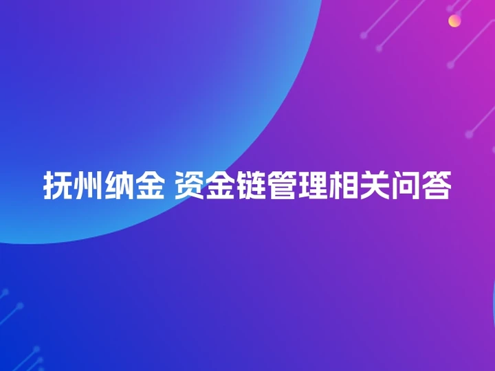 抚州纳金 资金链管理相关问答