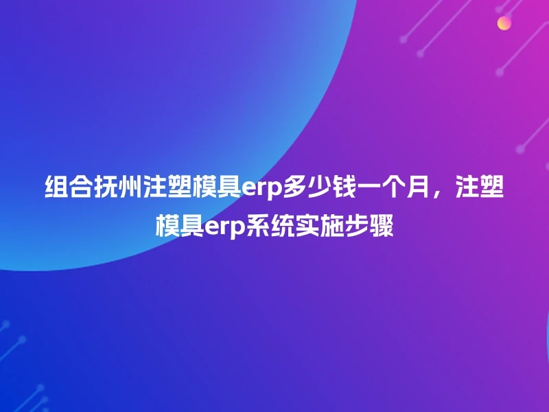 组合抚州注塑模具erp多少钱一个月，注塑模具erp系统实施步骤