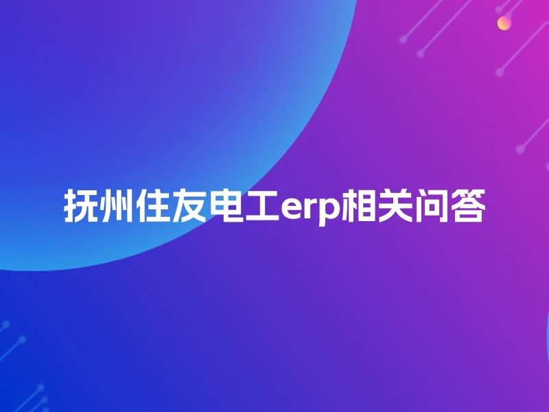 抚州住友电工erp相关问答